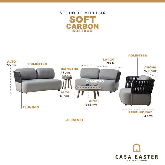 Set Duo Modular Soft color Carbon - SOFTDUO