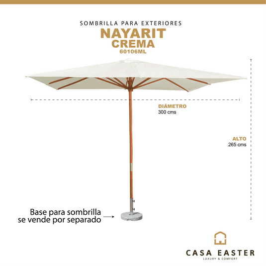 Sombrilla para Exterior e Interior Color Crema NAYARIT-60106ML