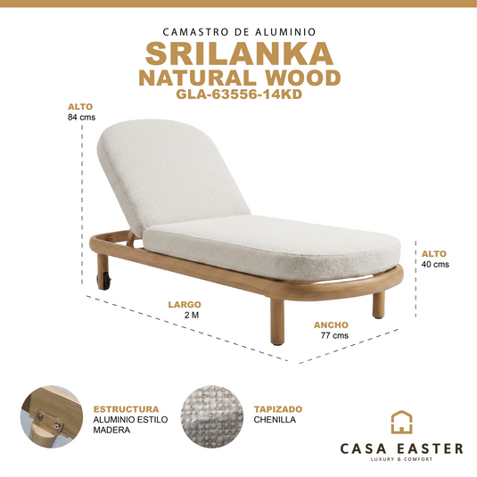 Sri Lanka White Sun Lounger - GLA577514KD