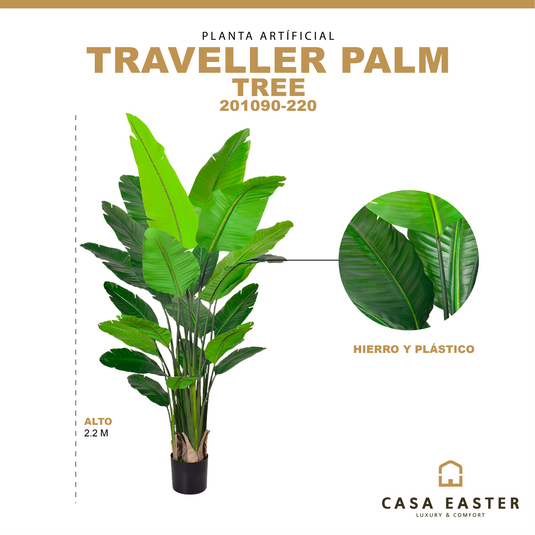 Planta Decorativa Artificial para Exterior y Interior con 2.2m Alto, NEW TRAVELLER PALM - 201090-220