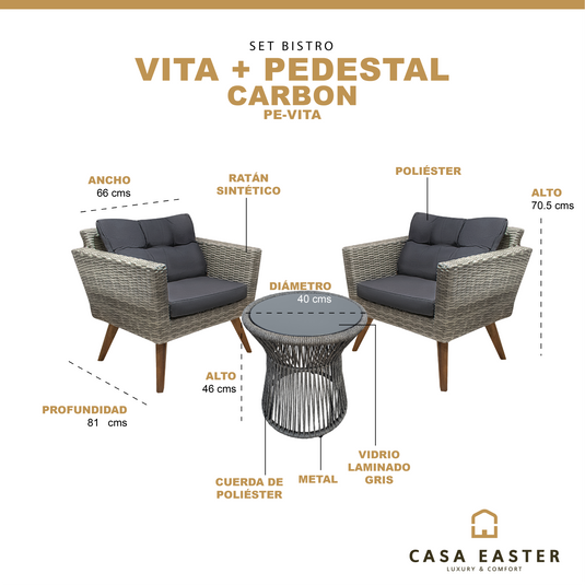 Set Vita Bistro + Pedestal - PE-VITA