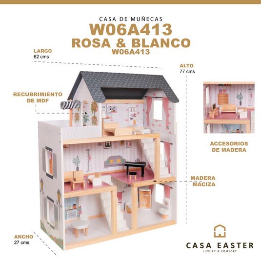 Casa de madera de muñecas -W06A413