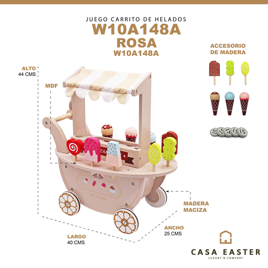 Juego carrito de helados infantil color Rosa - W10A148A