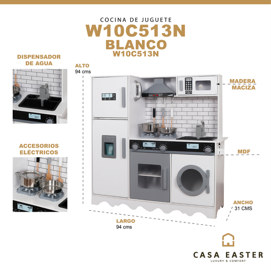 Juego de cocina de lujo eléctrica color banca - W10C513N