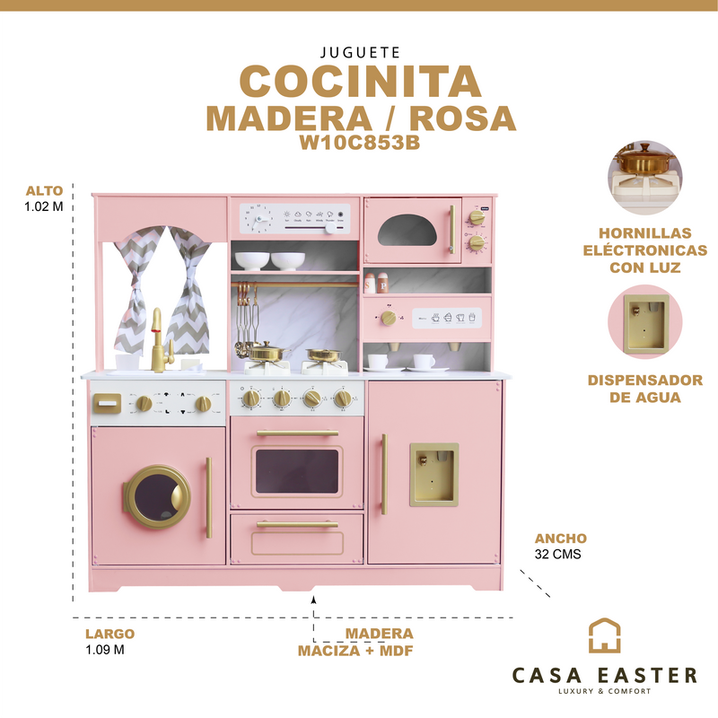 Cargue la imagen en el visor de la galería, Juego de cocina de lujo eléctrica color Rosa -  W10C853B
