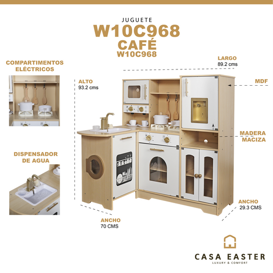 Juego de cocina de lujo eléctrica color Café - W10C968