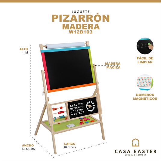 Pizarrón educativo de madera - W12B103