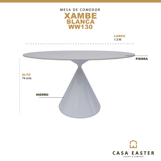 Mesa Xambe WW130 Color blanca 1.3 M - WW130