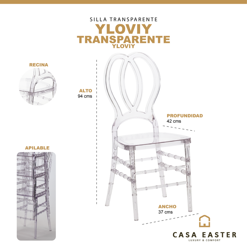 Load image into Gallery viewer, OK PC64A - 9SL05 Transparent Resin Chair for Outdoor and Indoor Use
