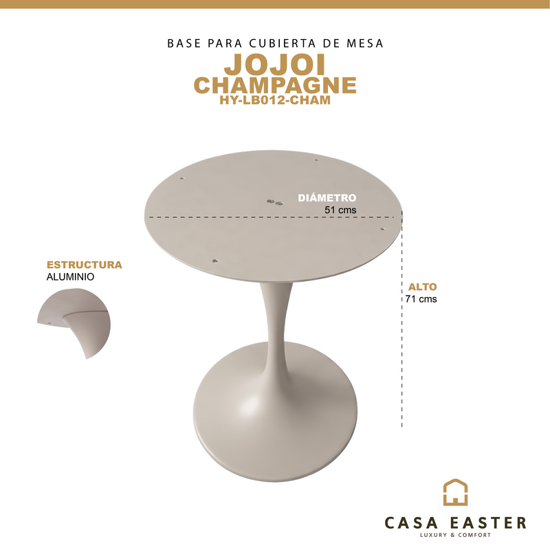 Cargue la imagen en el visor de la galería, Base  Para Cubierta de Mesa de Aluminio Color Champagne JOJOI - HY-LB012-CHAM

