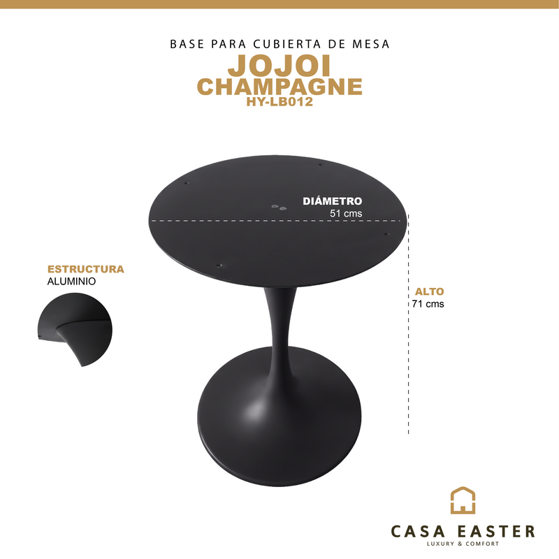 Cargue la imagen en el visor de la galería, Base  Para Cubierta de Mesa de Aluminio Color Negro JOJOI - HY-LB012
