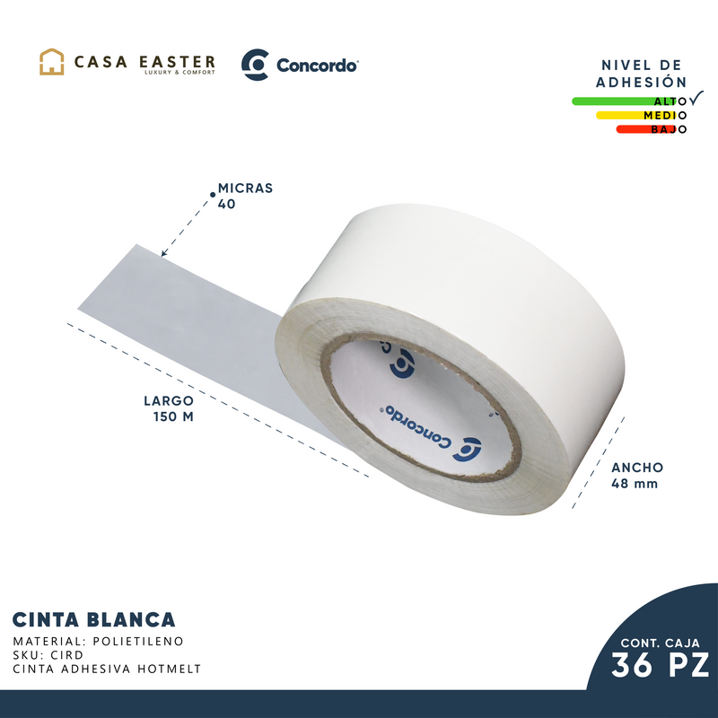 Cargue la imagen en el visor de la galería, Caja De Cinta 150m x 48mm 36pz Color Blanco-CINBL

