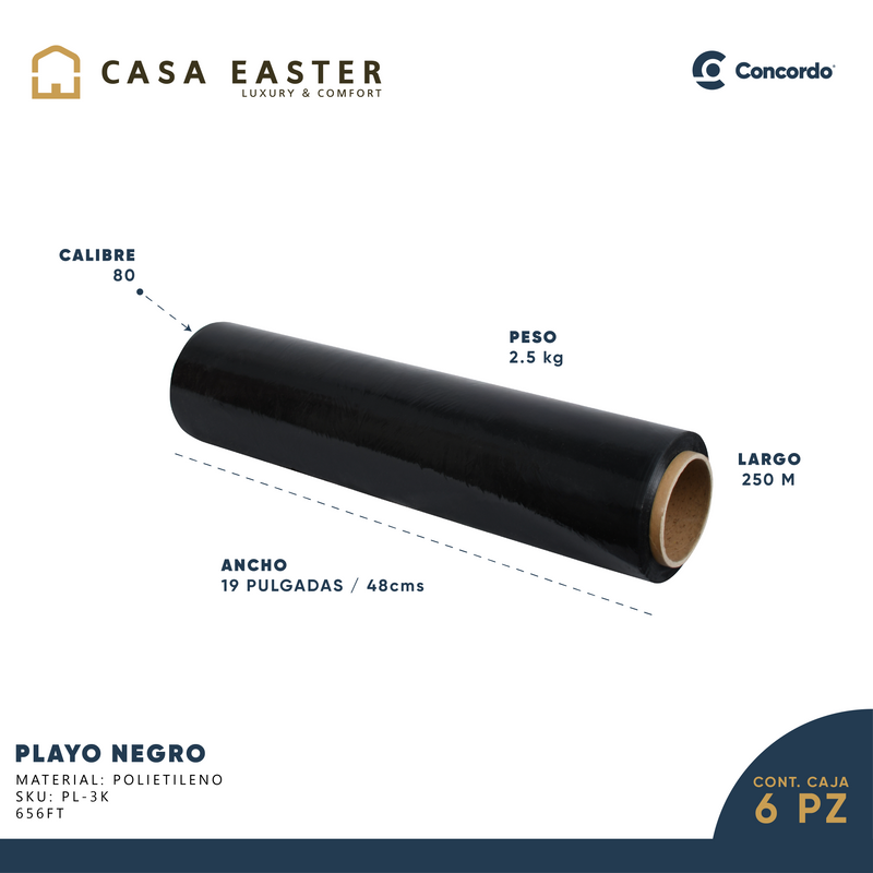 Cargue la imagen en el visor de la galería, Playo caja con 6 rollos Negro 19", Calibre 80 - PLN2.5
