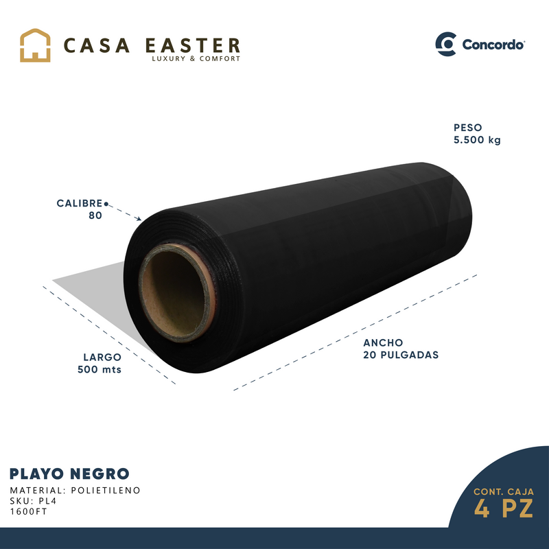 Cargue la imagen en el visor de la galería, Playo 4 rollos Negro Calibre 80-PL4
