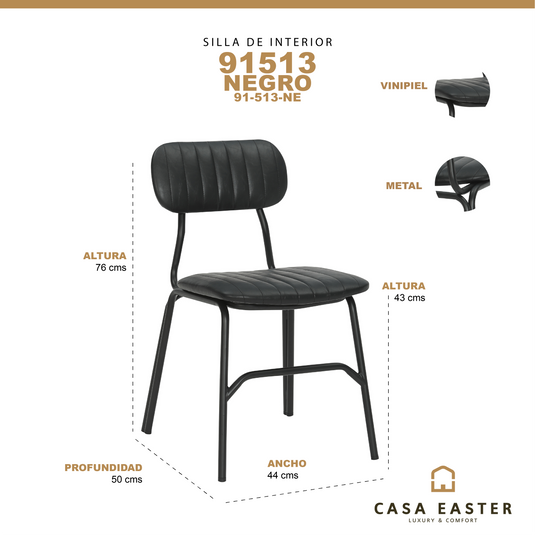 Silla de interior 91513 color Negro - 91-513-NE