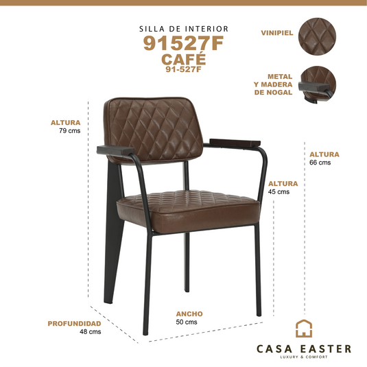 Silla de interior 91527F color Cafe - 91-527F