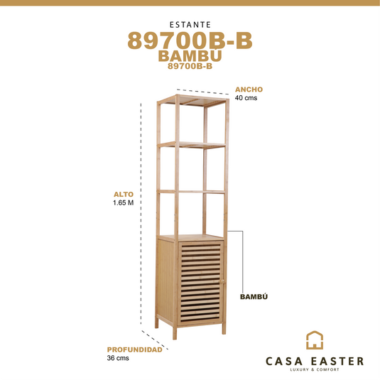 Estante en 4 niveles de Bambú - 89700B-B