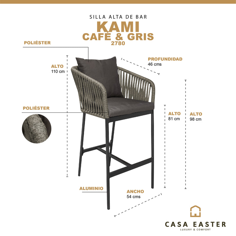 Load image into Gallery viewer, Kami High Bow Chair for Outdoor and Indoor Color-Gray 
