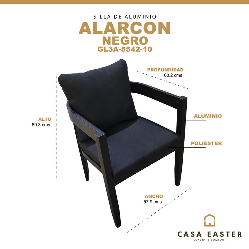 Cargue la imagen en el visor de la galería, Silla para interior y exterior ALARCON color carbón - GL3A554210
