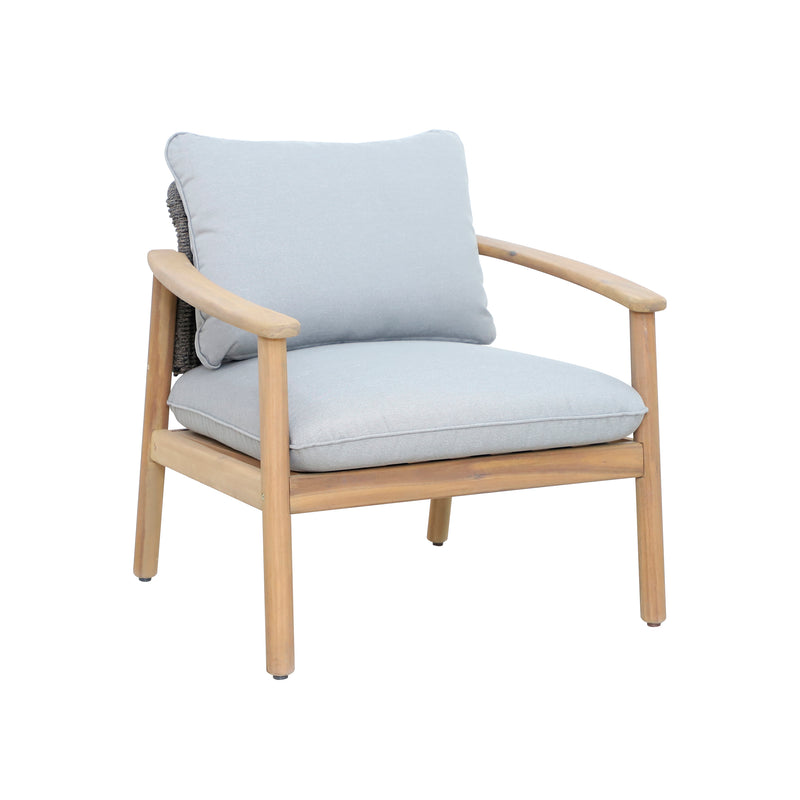 Cargue la imagen en el visor de la galería, Set Freeport 2+1 en madera color natural + mesa bistro Eloise 45x45 - FREE-ELO
