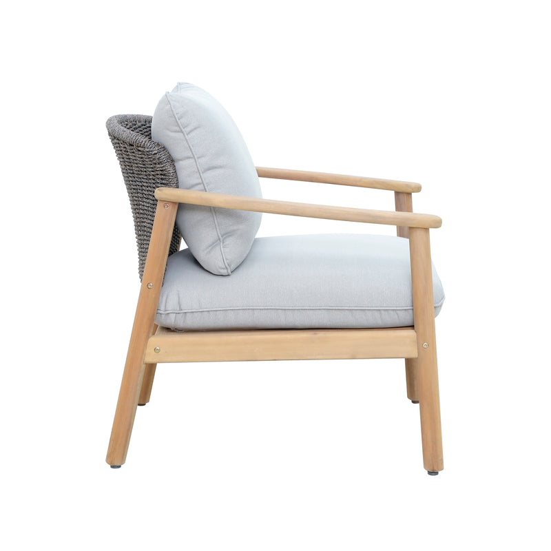 Cargue la imagen en el visor de la galería, Set Freeport 2+1 en madera color natural + mesa bistro Eloise 45x45 - FREE-ELO

