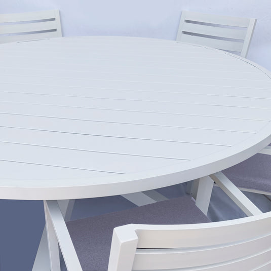 Comedor Redondo Matzo 1.8 M  + 6 sillas Mayfair color Blanco