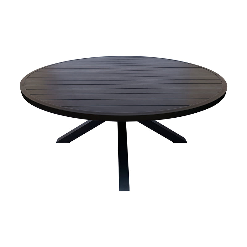 Cargue la imagen en el visor de la galería, Comedor redondo de Exterior Matzo black + 5 sillas Dolce carbón - 58790 / GLA6319410-CH
