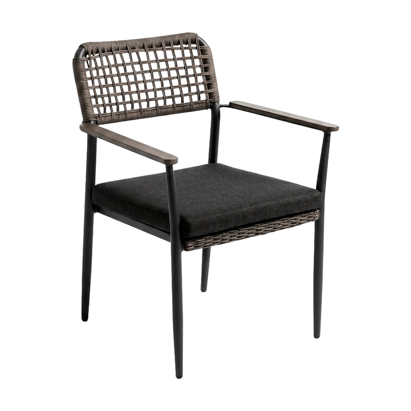 Cargue la imagen en el visor de la galería, Comedor redondo de Exterior Matzo black + 5 sillas Dolce carbón - 58790 / GLA6319410-CH
