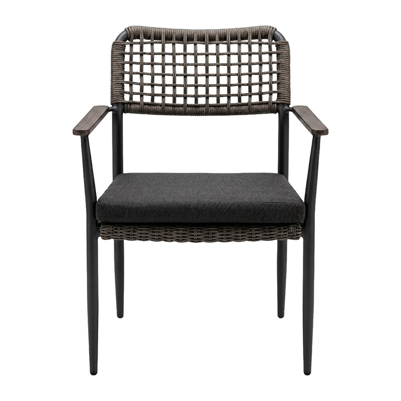 Cargue la imagen en el visor de la galería, Comedor redondo de Exterior Matzo black + 5 sillas Dolce carbón - 58790 / GLA6319410-CH
