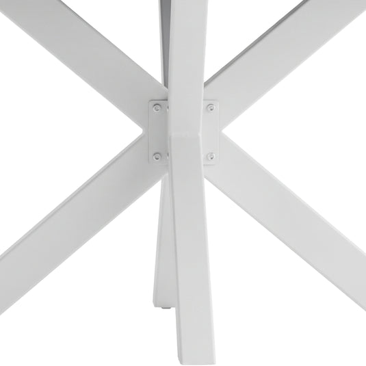 Mesa de Comedor Redonda 1.7 M ANCONA  para interior y exterior estilo redonda Color blanco - WHITE-75738