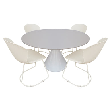 Comedor Xambe blanca 1.3 M + 4 sillas BD56CR crema