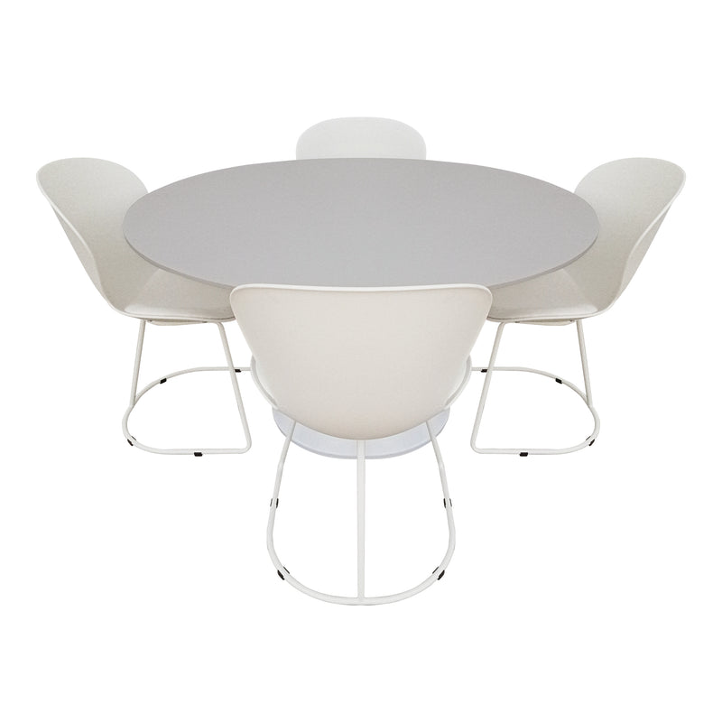 Cargue la imagen en el visor de la galería, Comedor Xambe blanca 1.3 M + 4 sillas BD56CR crema
