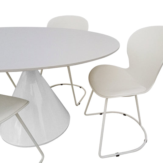 Comedor Xambe blanca 1.3 M + 4 sillas BD56CR crema