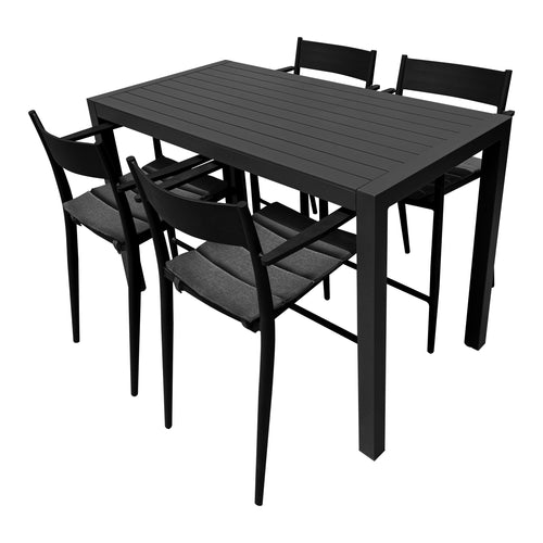 Comedor Bon 1.4 M carbon + 4 sillas Shakira