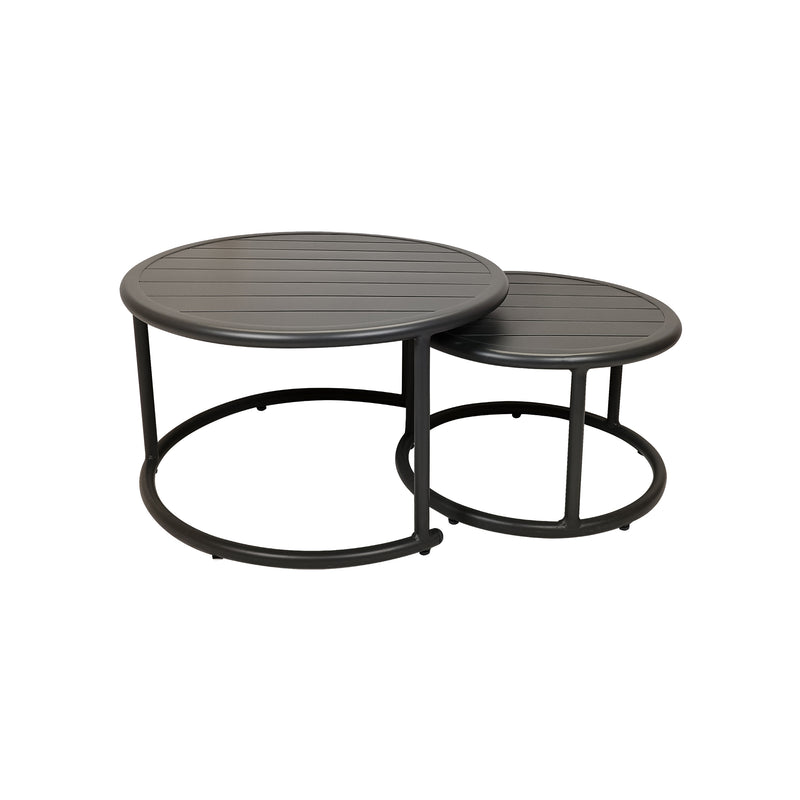 Cargue la imagen en el visor de la galería, Mesa (set 2 pz) Bistro Circular Color Carbon MOISES D.54.7cms -GLA-5313-28W-CA
