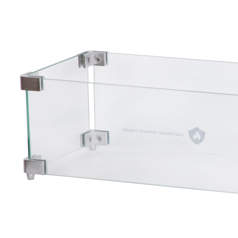 Load image into Gallery viewer, Rectangular Glass Wind Guard for Fire Pit - M130500360
