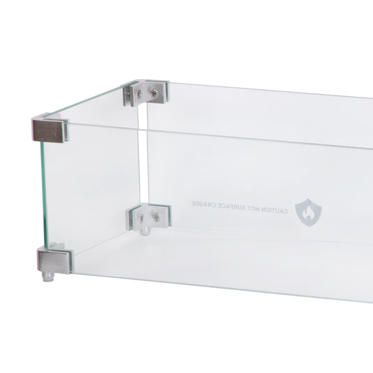 Rectangular Glass Wind Guard for Fire Pit - M130500360