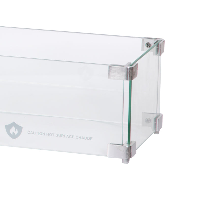 Load image into Gallery viewer, Rectangular Glass Wind Guard for Fire Pit - M130500360
