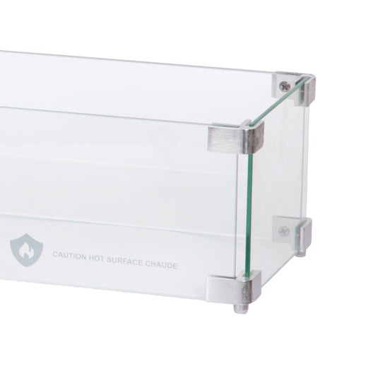 Rectangular Glass Wind Guard for Fire Pit - M130500360
