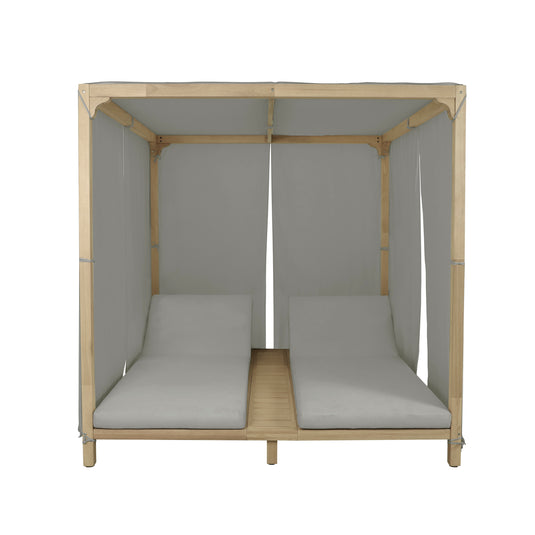 Camastro Doble Pro Barcares con cortina color beige - HUC26265
