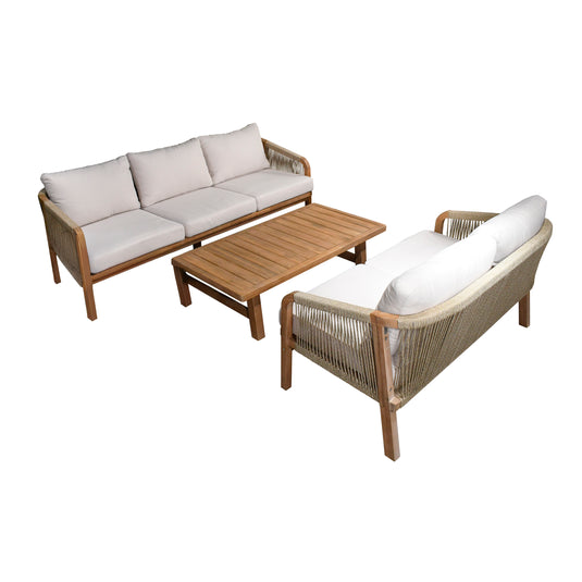 Set Rimini 3+2 con mesa de centro Rimini color natural - HUC25685KD-686KD-3+2