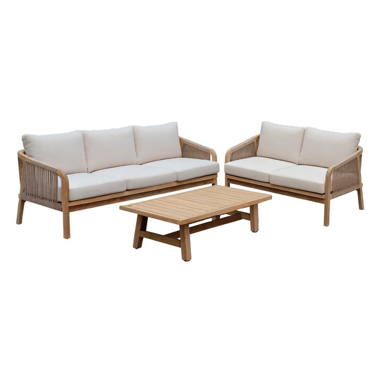 Set Rimini 3+2 con mesa de centro Rimini color natural - HUC25685KD-686KD-3+2