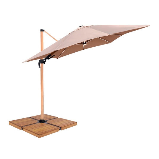 Sombrilla SMALL ROMA LED Brazo Lateral Para Jardín Color Beige + base LIOUX - SMALLBE-23886CW22