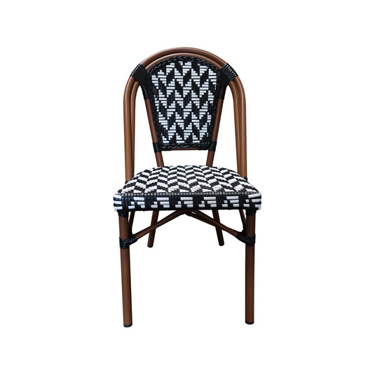 Silla de Rattan para exterior e interior Color Negro/Blanco SCOOTLAND 09-02  - SCOOTLAND 09-02