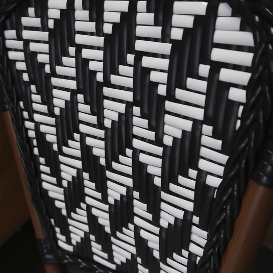 Silla de Rattan para exterior e interior Color Negro/Blanco SCOOTLAND 09-02  - SCOOTLAND 09-02