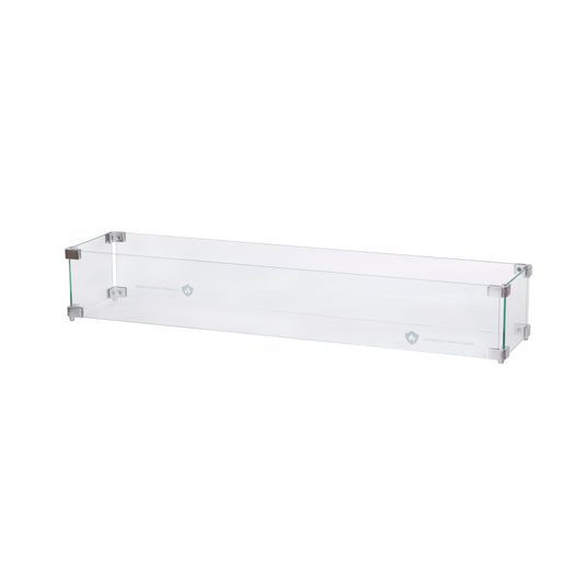 Set Fogata rectangular de exterior de gas LP color Gris Claro con tapa de gas LP y parabrisas - PDF200152A-360-109A
