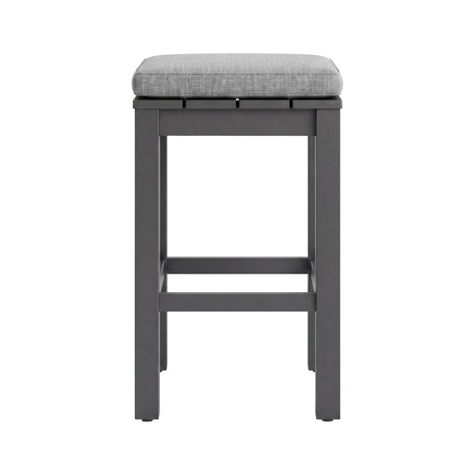 Comedor alto para Exterior 1.4 m Shakira + 6 bancos Waterfall color carbón - SHAK-WAFLL-6