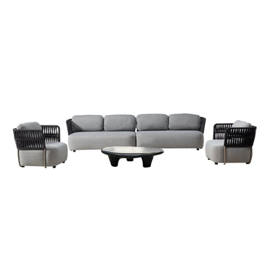 Set modular de 4 plazas SOFT gris + mesa centro Drimer carbón - SOFT4-DRIM