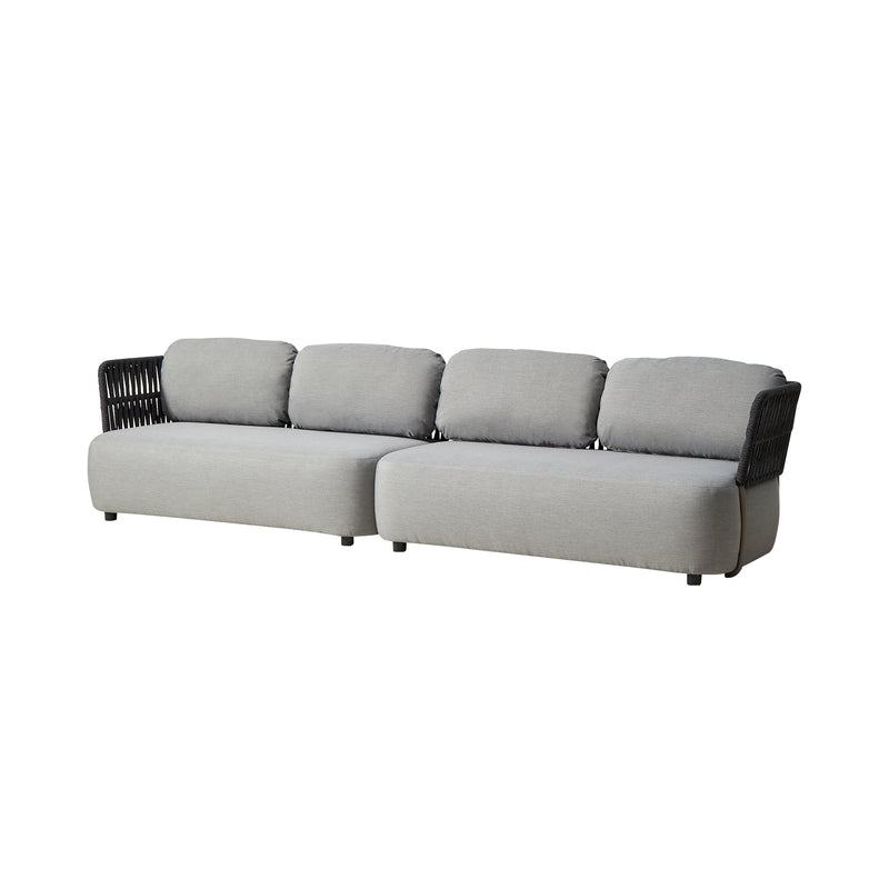 Cargue la imagen en el visor de la galería, Set modular de 4 plazas SOFT gris + mesa centro Drimer carbón - SOFT4-DRIM
