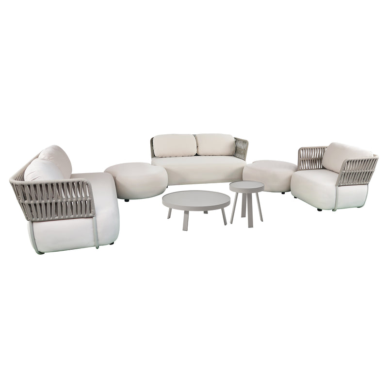 Cargue la imagen en el visor de la galería, Set Soft Ivory Luxury con mesas de centro Kafei -  SOFTLUX-KAFEI
